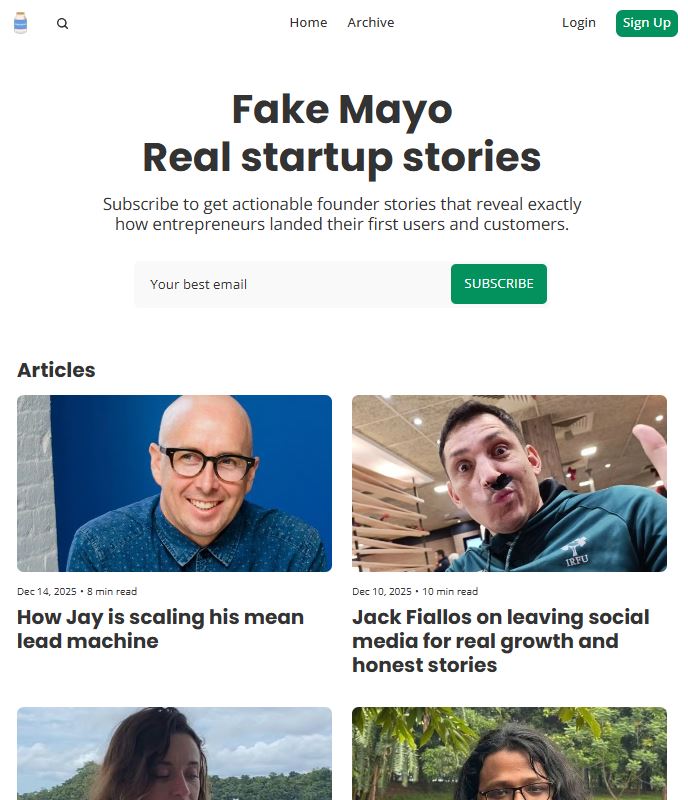 Fake Mayo Startup Stories preview